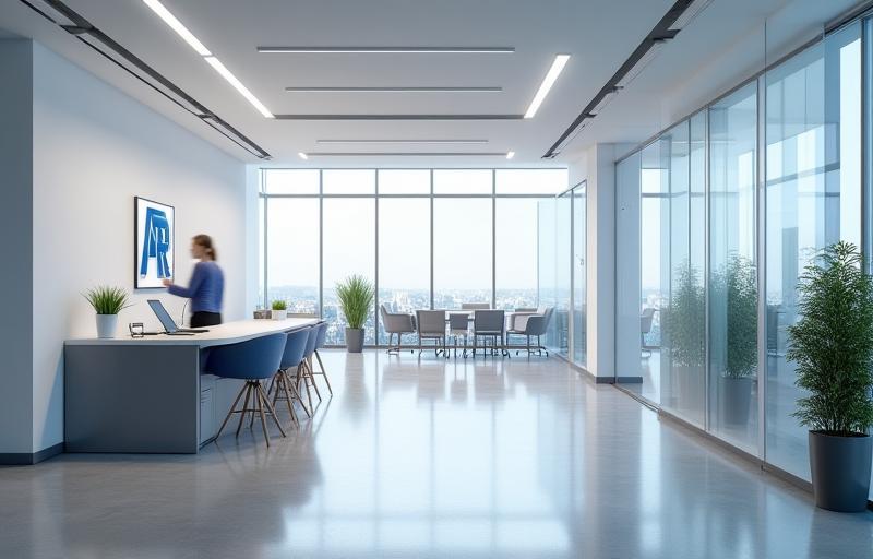 Modern Alpine HR Solutions AG office interior with meeting room.