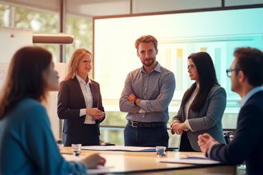 Group of employees participating in a training session.
