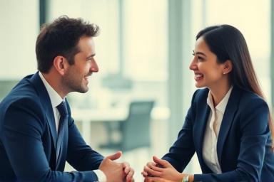 Two professionals conducting an interview.