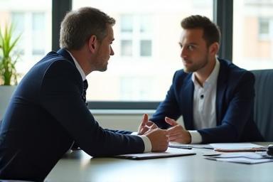 Manager discussing performance with an employee.